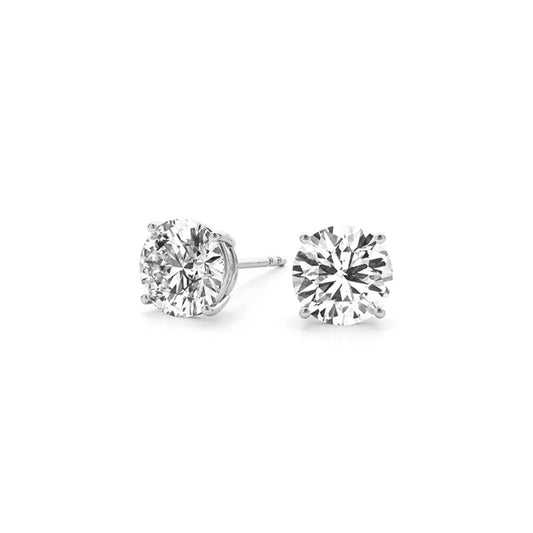 4 cttw Certified IGI Lab Grown Round Diamond Stud Earrings 14k White Gold (G/VS2) RCJ