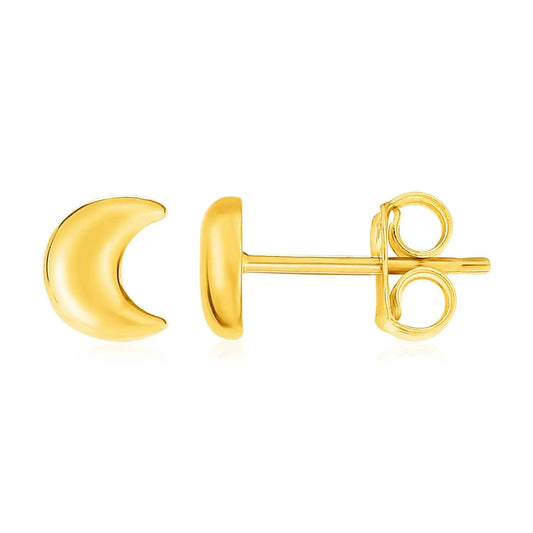 14k Yellow Gold Post Earrings with Moons RCJ