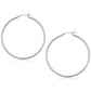 10k White Gold Polished Hoop Earrings (2x50mm)Monde Trend