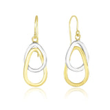 14k Two-Tone Gold Interlaced Open Teardrop Drop EarringsMonde Trend