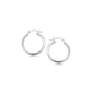 Sterling Silver Polished Hoop Motif Earrings with Rhodium Plating (3x20mm) RCJ