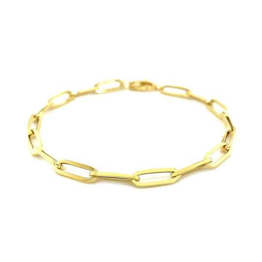 14K Yellow Gold Bold Paperclip Chain Bracelet (4.20 mm) RCJ