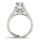 14k White Gold Round Diamond Engagement Ring with Pave Band (2 cttw) RCJ