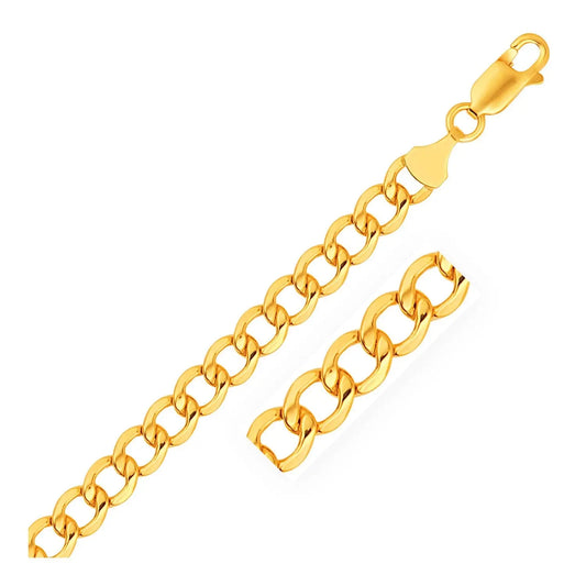 14k Yellow Gold Lite Curb Bracelet (6.20 mm) RCJ