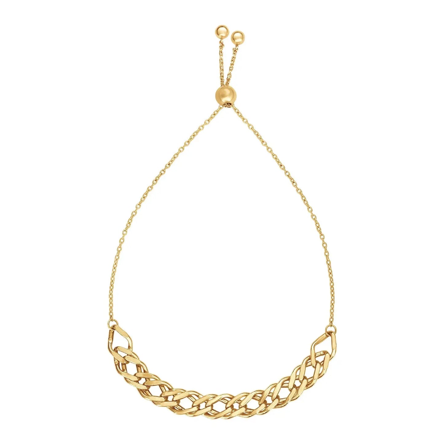 Adjustable Chain Bracelet in 14k Yellow Gold (5.00 mm) RCJ