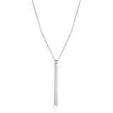 Sterling Silver 24 inch Necklace with Long Polished Bar Pendant RCJ