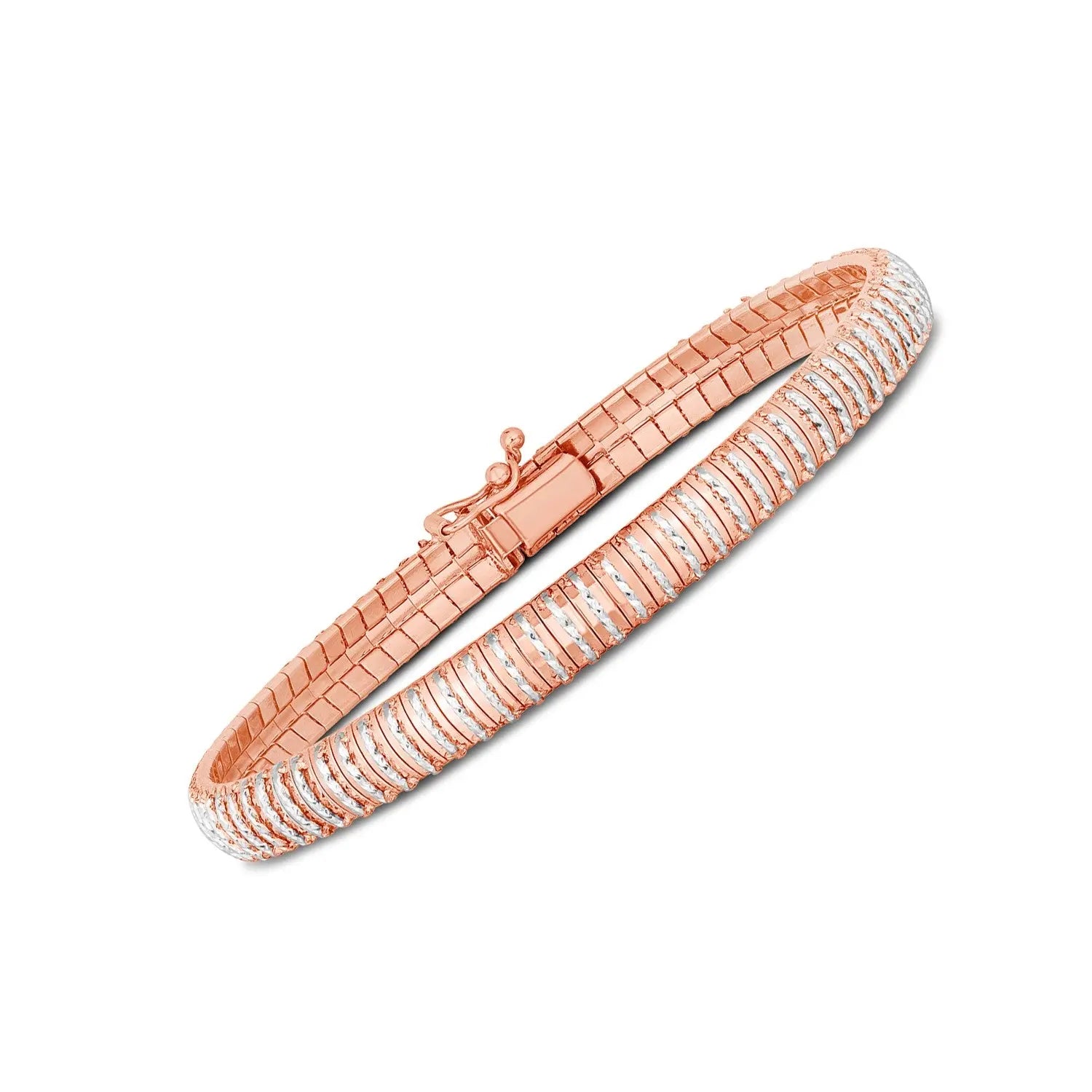 14k Rose Gold Diamante Flex Bracelet (5.80 mm)Monde Trend