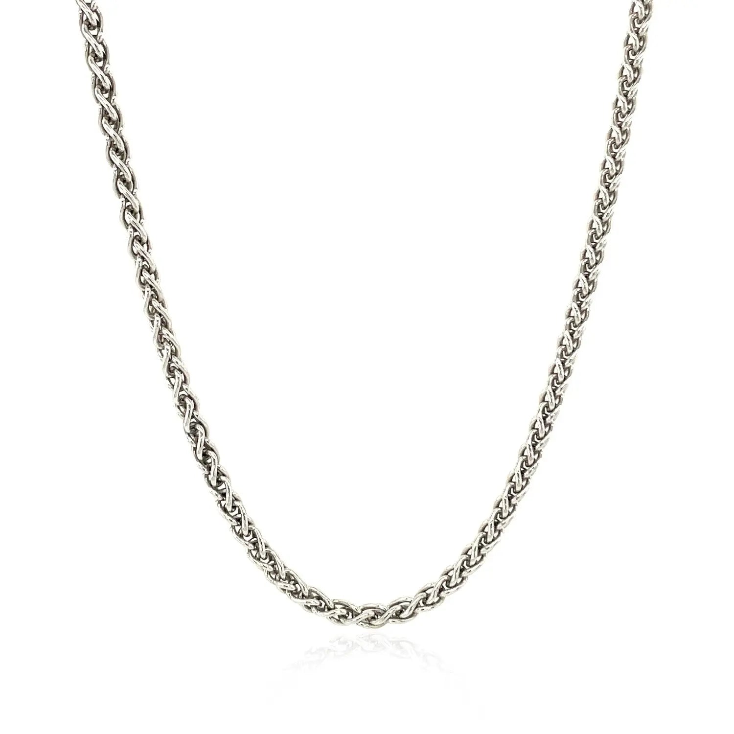 Sterling Silver Rhodium Plated Wheat Chain (2.60 mm) RCJ