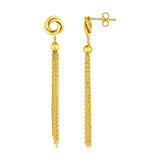 Earrings with Love Knots and Tassels in 14k Yellow Gold RCJ