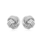 14k White Gold Love Knot with Ridge Texture EarringsMonde Trend