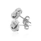 14k White Gold Love Knot with Ridge Texture EarringsMonde Trend