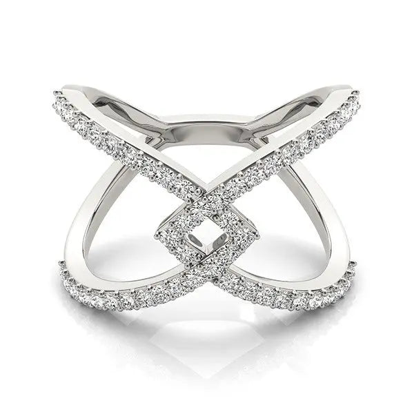 14k White Gold Fancy Entwined Design Diamond Ring (1/2 cttw)Monde Trend