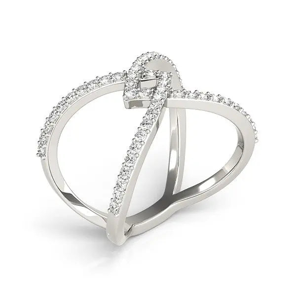 14k White Gold Fancy Entwined Design Diamond Ring (1/2 cttw)Monde Trend