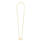 14k Yellow Gold Elongated Link Paperclip Necklace RCJ