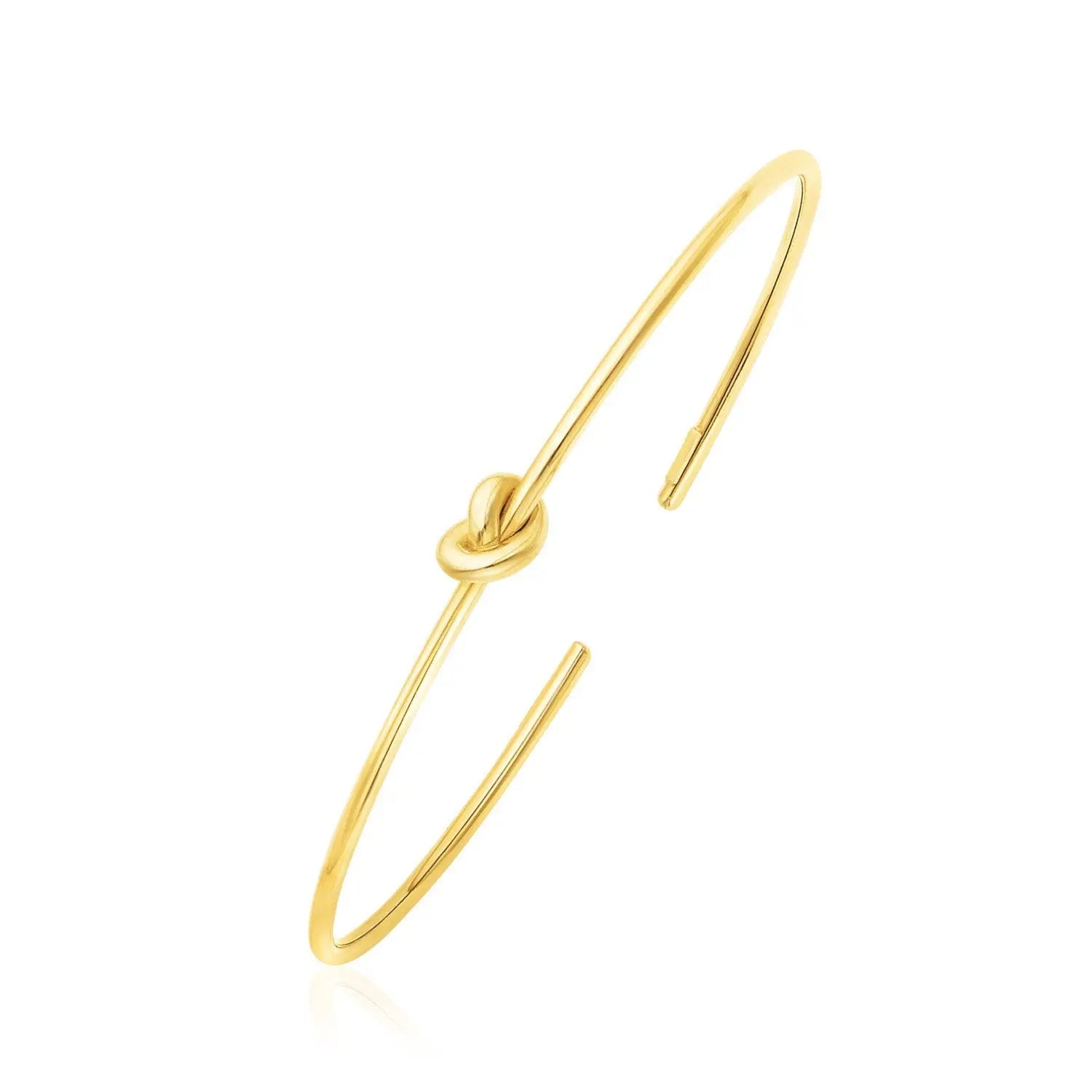 14k Yellow Gold Polished Cuff Bangle with Knot (5.50 mm) RCJ