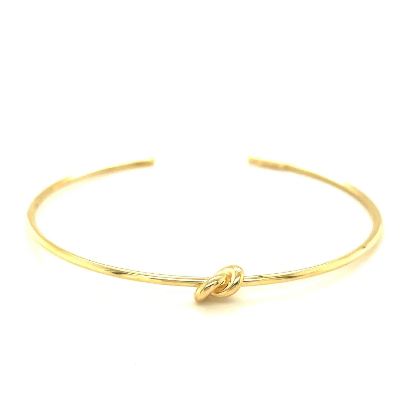 14k Yellow Gold Polished Cuff Bangle with Knot (5.50 mm) RCJ