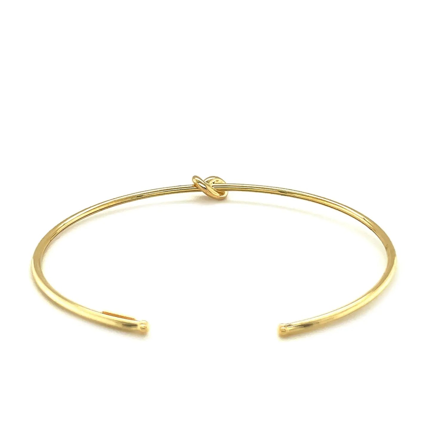 14k Yellow Gold Polished Cuff Bangle with Knot (5.50 mm) RCJ