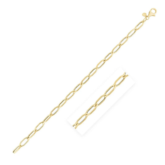 14k Yellow Gold High Polish Hexagon Link Bracelet  (5.00 mm) RCJ