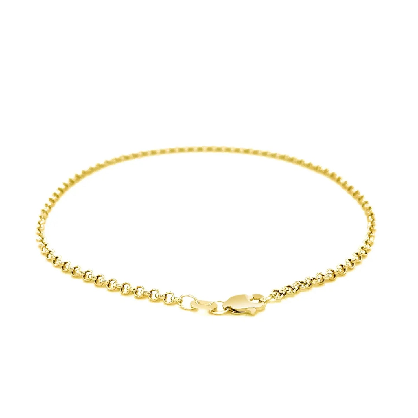 2.3mm 10k Yellow Gold Rolo Anklet RCJ