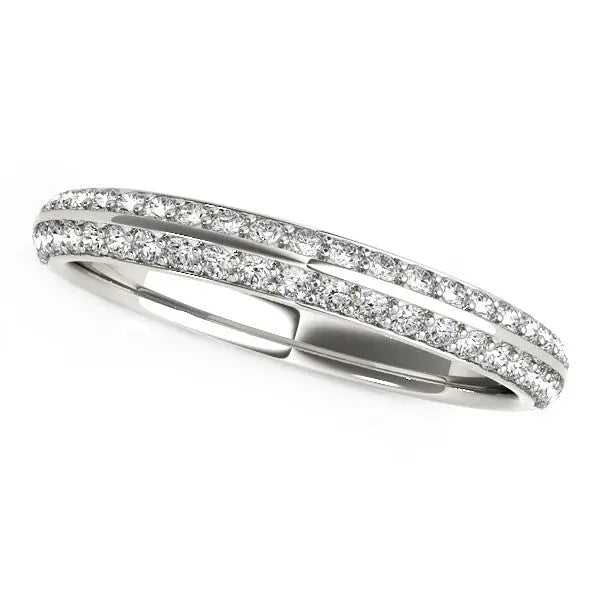 14k White Gold Two-Row Pave Set Diamond Wedding Band (1/4 cttw) RCJ