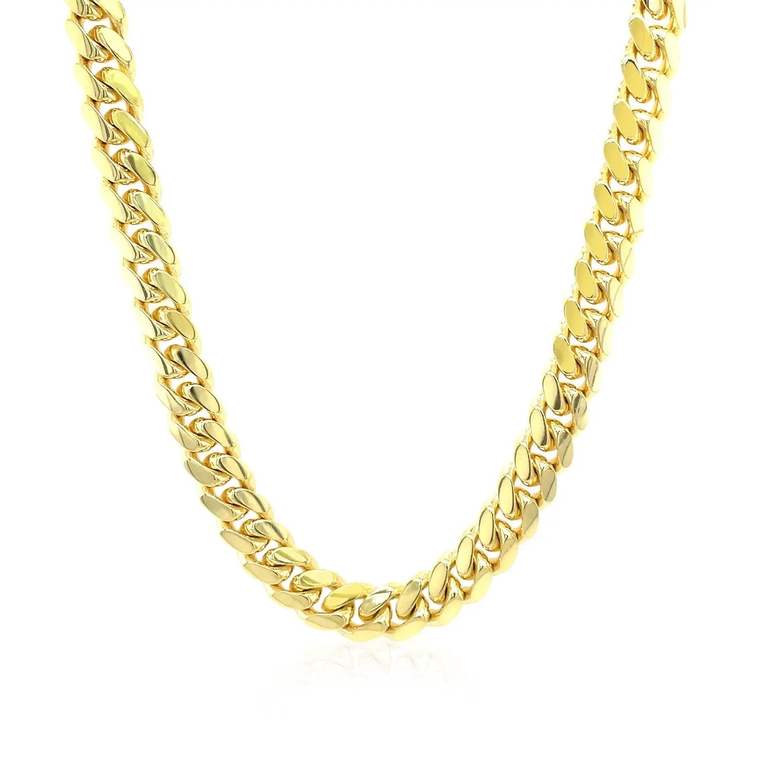 10k Yellow Gold Classic Miami Cuban Solid Chain (6.10 mm)Monde Trend