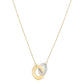 14k Yellow Gold High Polish Linked Mother of Pearl Circles Necklace RCJ