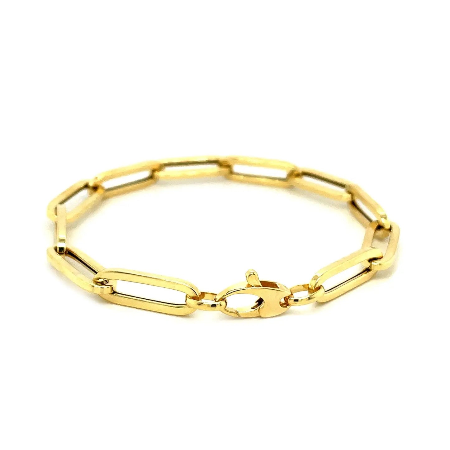 14K Yellow Gold Extra Wide Paperclip Chain Bracelet (6.10 mm) RCJ