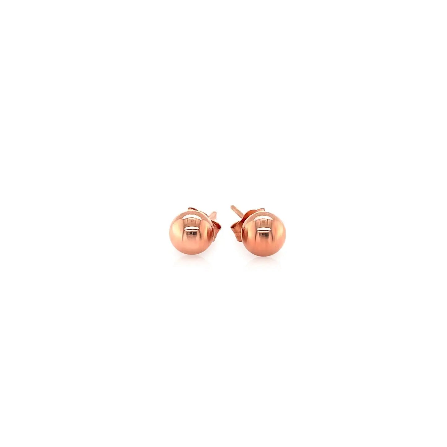 14k Rose Gold Round Stud Earrings (5mm)Monde Trend