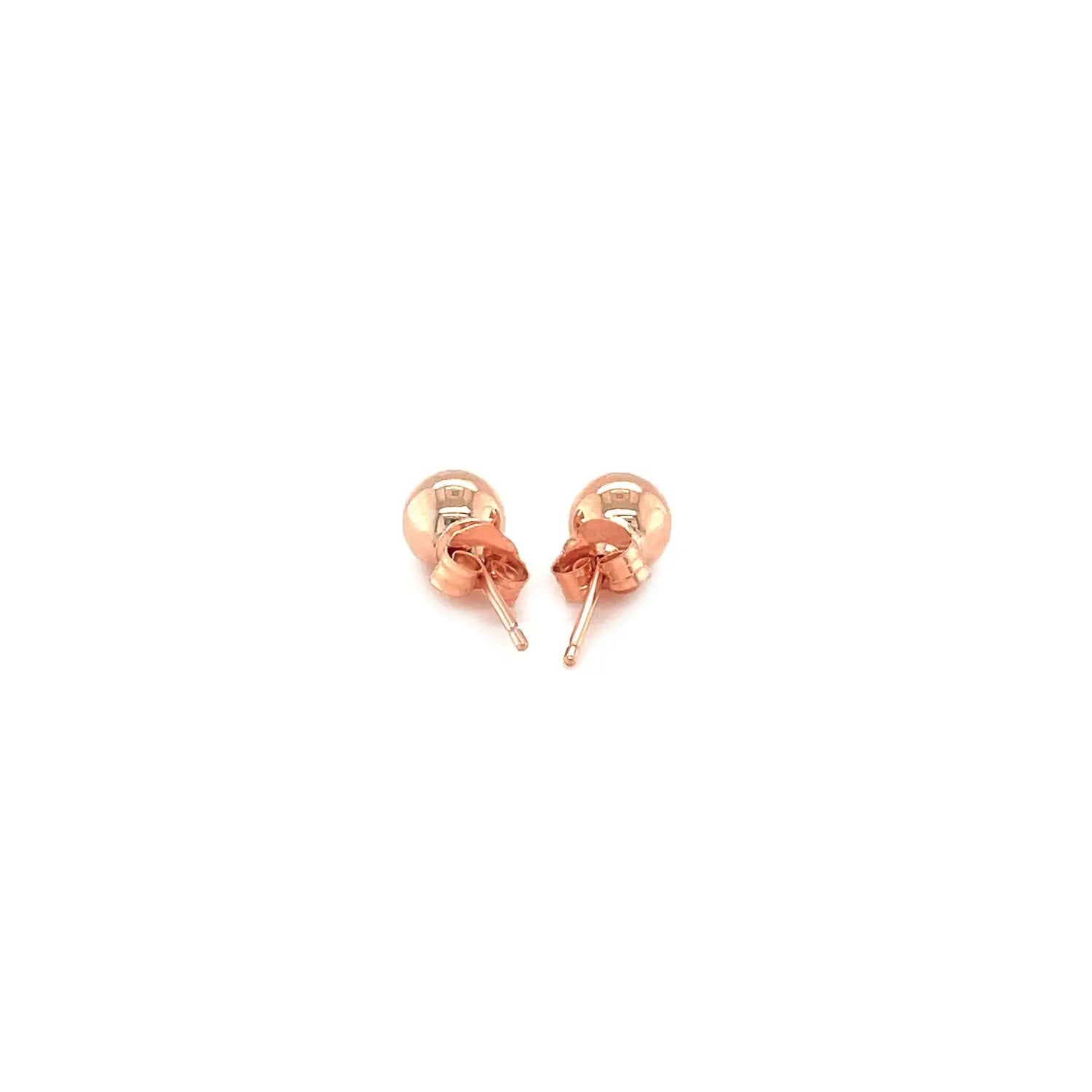 14k Rose Gold Round Stud Earrings (5mm)Monde Trend