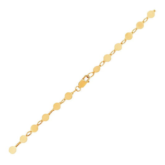 14k Yellow Gold Bracelet with Polished Circles (3.90 mm) RCJ