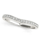 14k White Gold Channel Curved Diamond Wedding Band (1/4 cttw)Monde Trend