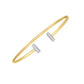 14k Two Tone Gold Diamond Tee Bar Bangle (2.00 mm)Monde Trend