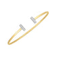 14k Two Tone Gold Diamond Tee Bar Bangle (2.00 mm)Monde Trend