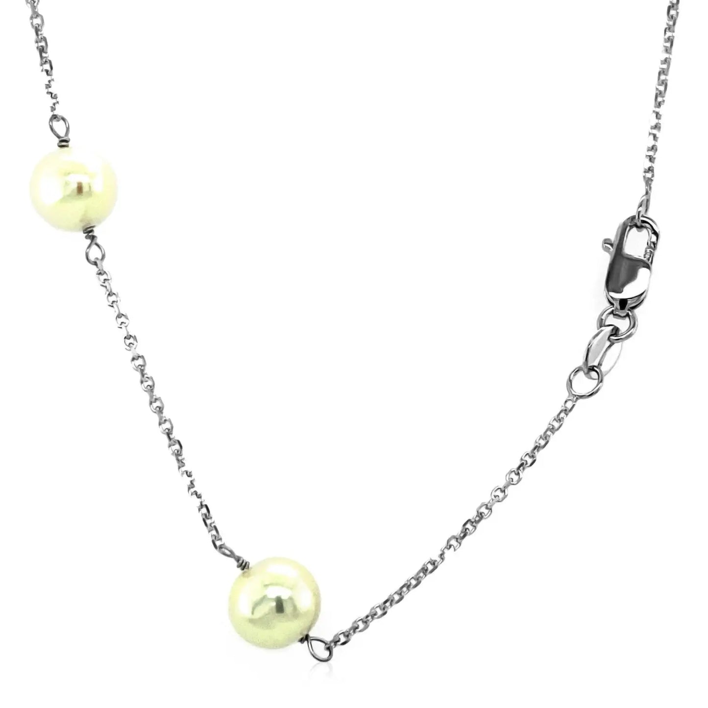 14k White Gold Necklace with White PearlsMonde Trend