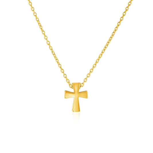 14k Yellow Gold with Cross Pendant RCJ