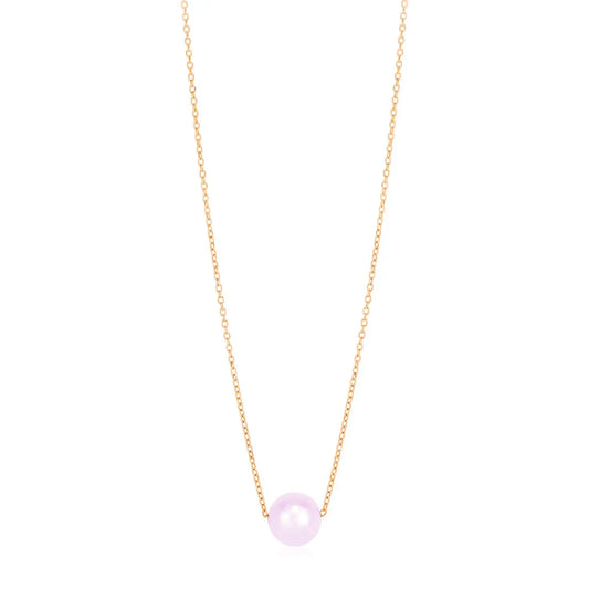 14k Rose Gold Pearl Solitaire NecklaceMonde Trend