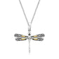 18k Yellow Gold and Sterling Silver Pendant in a Dragonfly Design RCJ