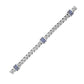 Sterling Silver Woven Bracelet with Blue Sapphire Stations (6.35 mm) RCJ