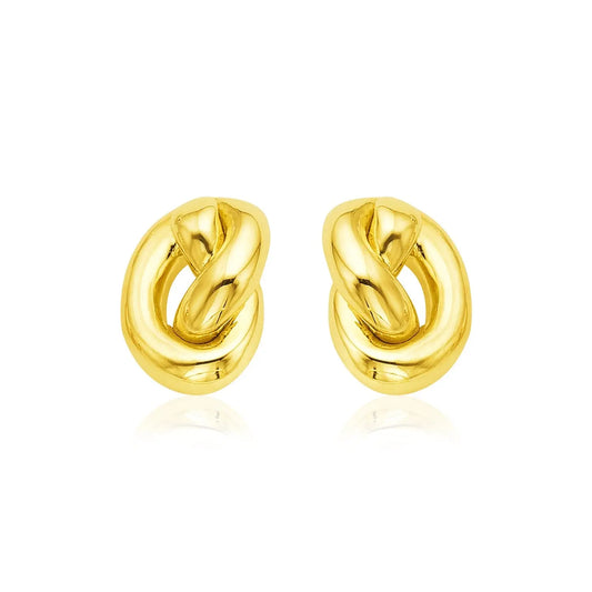 14k Yellow Gold Polished Knot Earrings RCJ