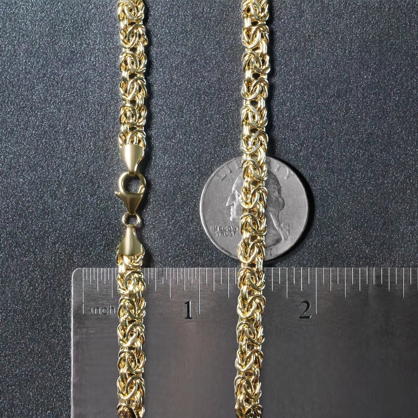 14k Yellow Gold Fancy Byzantine Chain Necklace RCJ