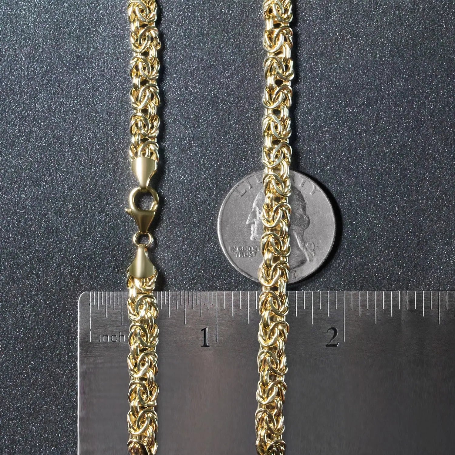 14k Yellow Gold Fancy Byzantine Chain Necklace RCJ