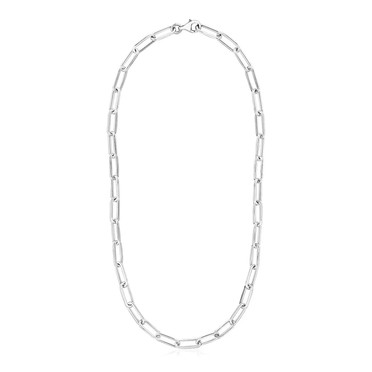 Sterling Silver Paperclip Chain Necklace RCJ