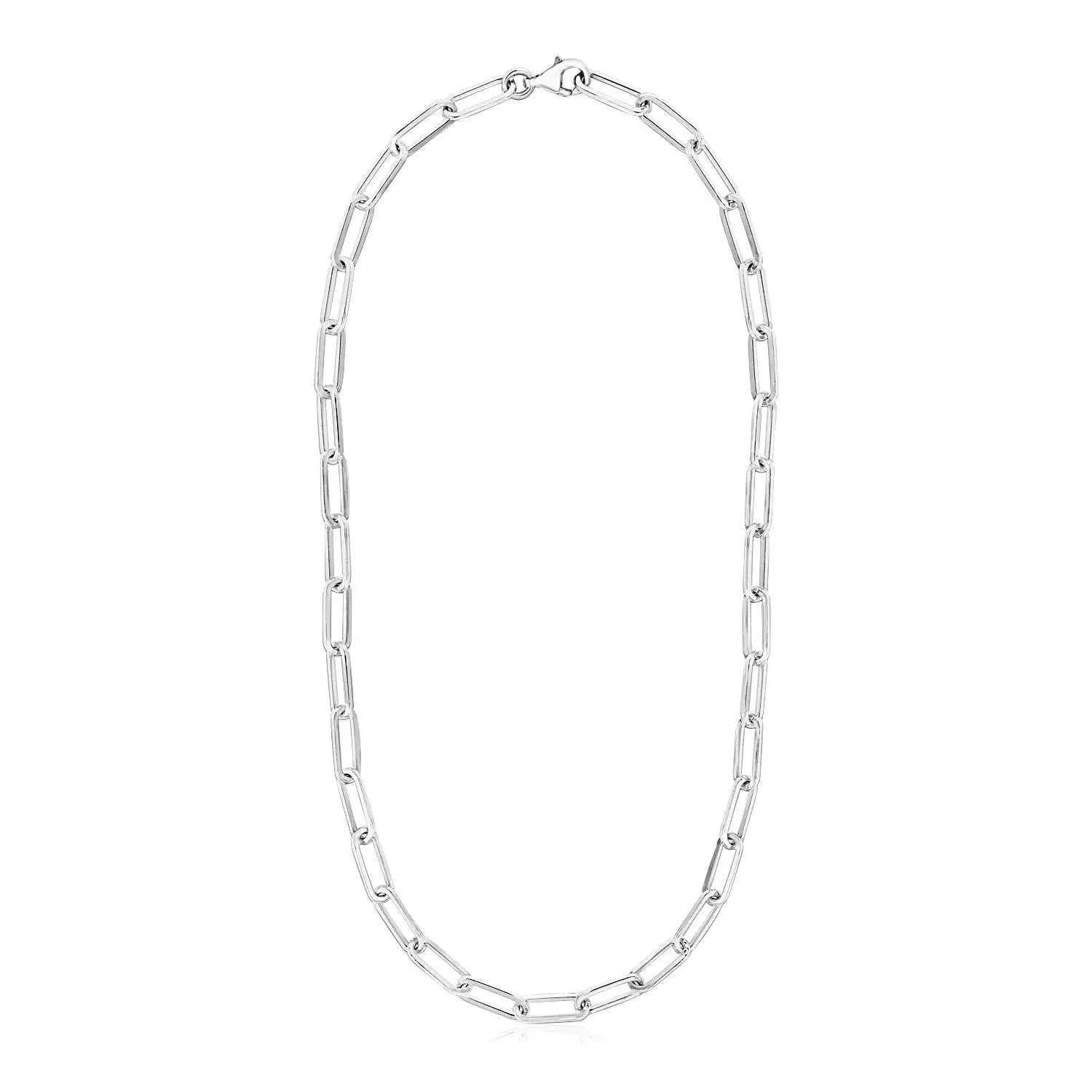 Sterling Silver Paperclip Chain Necklace RCJ