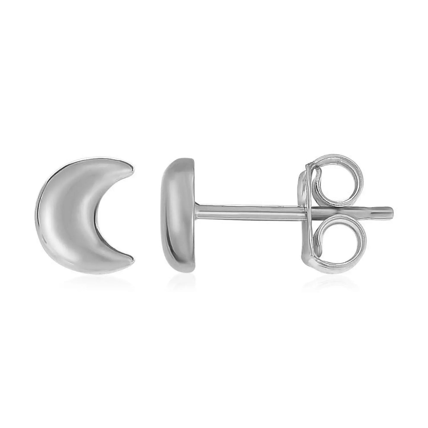 14k White Gold Post Earrings with Moons RCJ