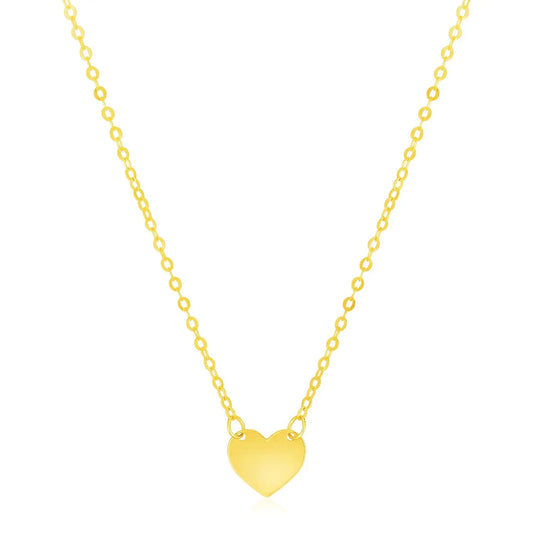 14k Yellow Gold Polished Mini Heart Necklace RCJ