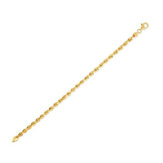 Silk Rope Chain Bracelet in 14k Yellow Gold  (4.30 mm) RCJ