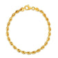 Silk Rope Chain Bracelet in 14k Yellow Gold  (4.30 mm) RCJ