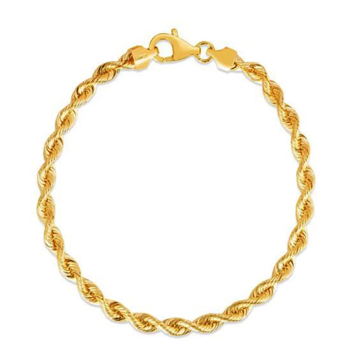 Silk Rope Chain Bracelet in 14k Yellow Gold  (4.30 mm) RCJ