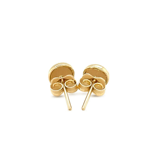 14k Yellow Gold Textured Circle Post Earrings RCJ