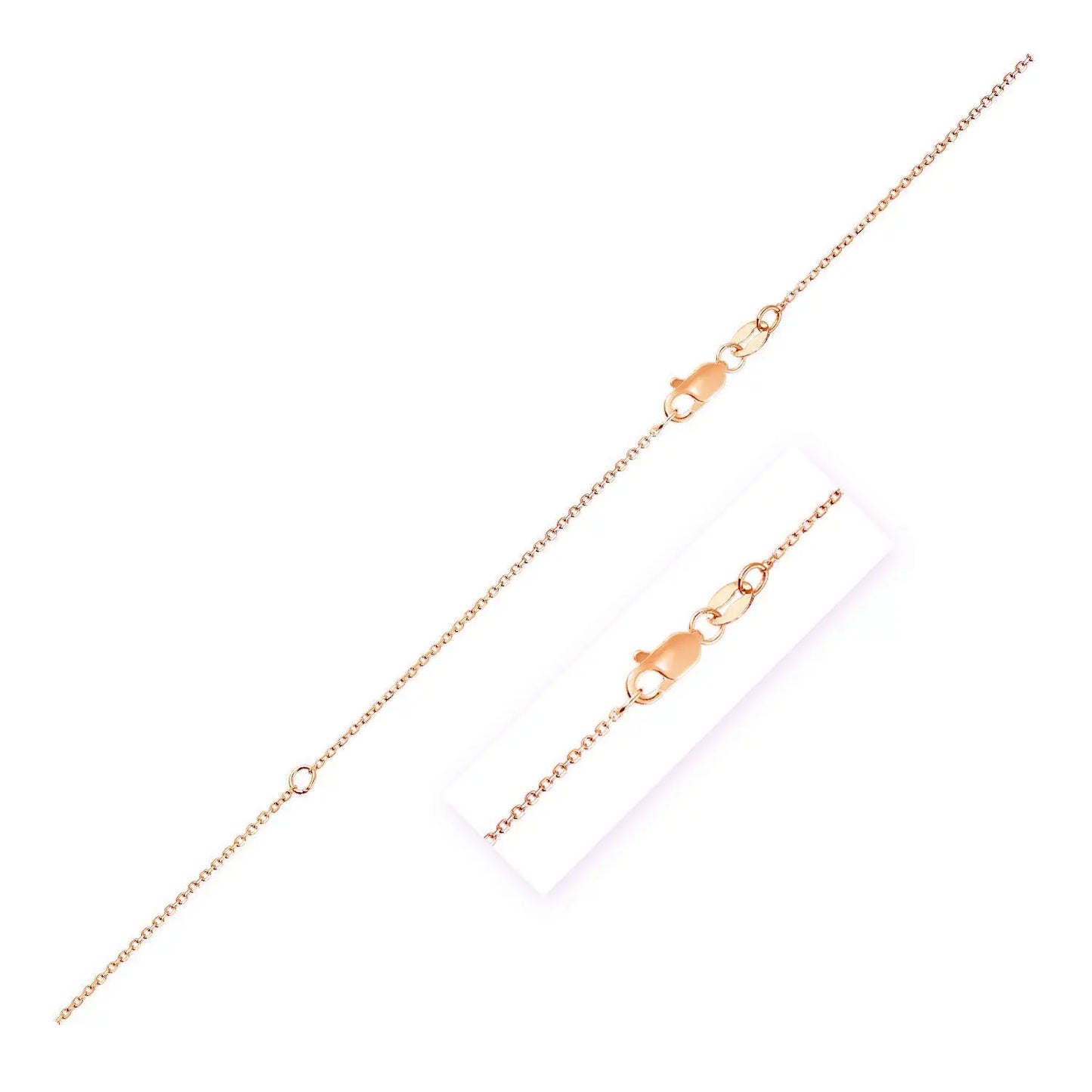 Extendable Cable Chain in 10k Rose Gold (0.87 mm) RCJ